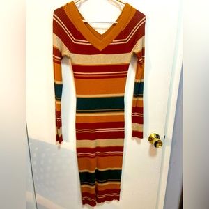 Lightweight, yet cozy below knee, long sleeve dress
